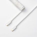 Keychron Coiled Aviator USB Cable 1.36m USB-C to 2x USB-C Male Connectors White