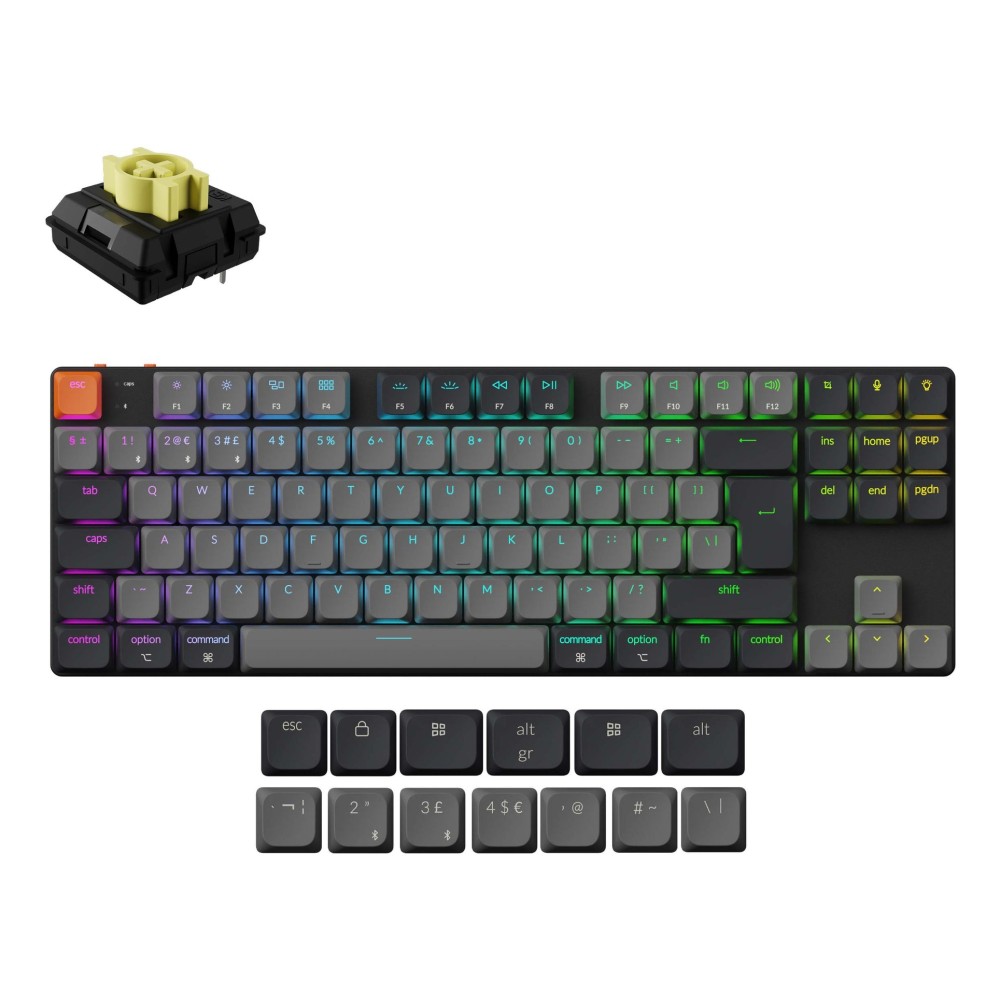Keychron K1 v6 80% TKL Wireless Mechanical Keyboard QWERTY UK English Grey Keychron K1 v6 80% TKL Wireless Mechanical Keyboard QWERTY UK English Grey