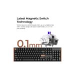 Keychron K10 HE Wireless Gaming Keyboard, Magnetic-Mechanical, RGB, Full-size, UK English, White, Wood
