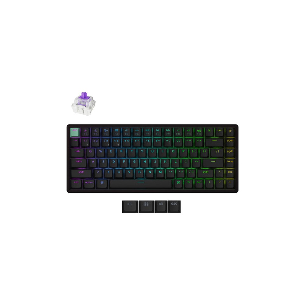 Keychron K2 HE 75% Wireless Gaming Keyboard RGB, Magnetic Switches, UK English, Black Keychron K2 HE 75% Wireless Gaming Keyboard RGB, Magnetic Switches, UK English, Black