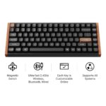 Keychron K2 HE Wireless Gaming Keyboard, 75% Layout, Magnetic Switch, RGB, UK English, Black