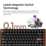 Keychron K2 HE Wireless Gaming Keyboard, 75% Layout, Magnetic Switch, RGB, UK English, Black