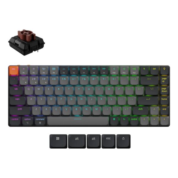 Keychron K3 V3 75% QWERTY UK English Wireless Mechanical Keyboard RGB Brown Switch Grey