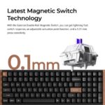 Keychron K4 HE Wireless RGB Mechanical Keyboard, Gateron Magnetic Switches, Black, Wood