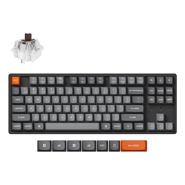 Keychron K8 Max Wireless Mechanical Keyboard, 80% TKL, RGB, Hot-Swap, PBT Keycaps, UK English, Black