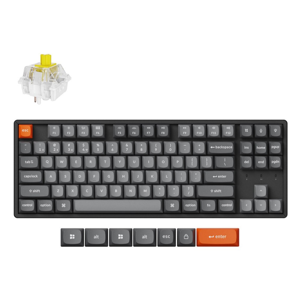 Keychron K8 Max Wireless Mechanical Keyboard, 80% TKL, RGB, PBT Keycaps, Hot-Swap, UK English, Black Keychron K8 Max Wireless Mechanical Keyboard, 80% TKL, RGB, PBT Keycaps, Hot-Swap, UK English, Black