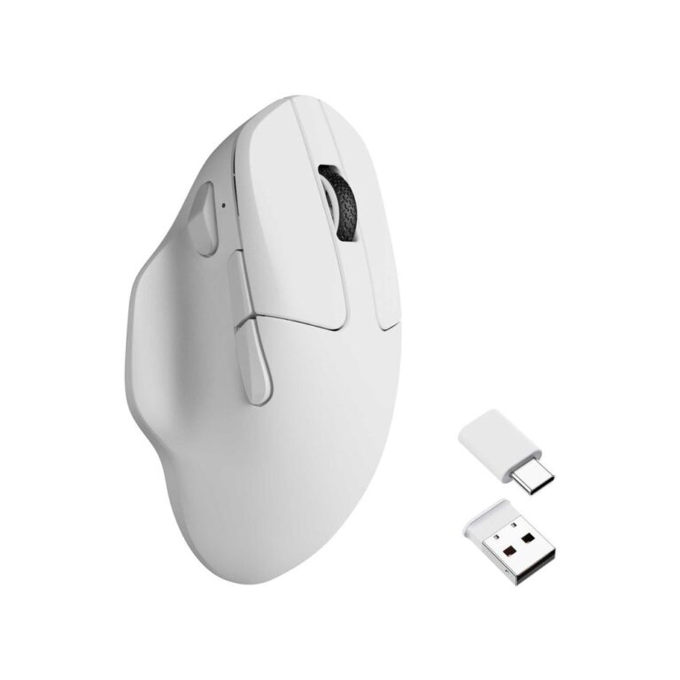 Keychron M7 Wireless Optical Mouse, 30000 DPI, 8000 Hz Polling, Ambidextrous, White