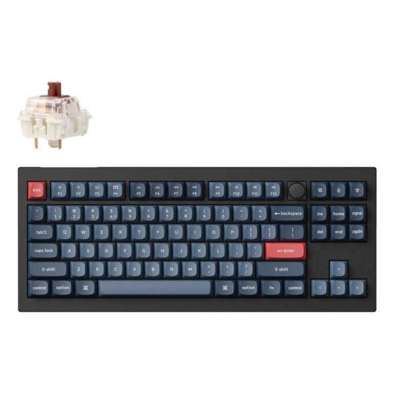 Keychron V3 Max Wireless Mechanical Keyboard, QWERTY UK English, RGB, Gateron Jupiter Brown, Black/Grey