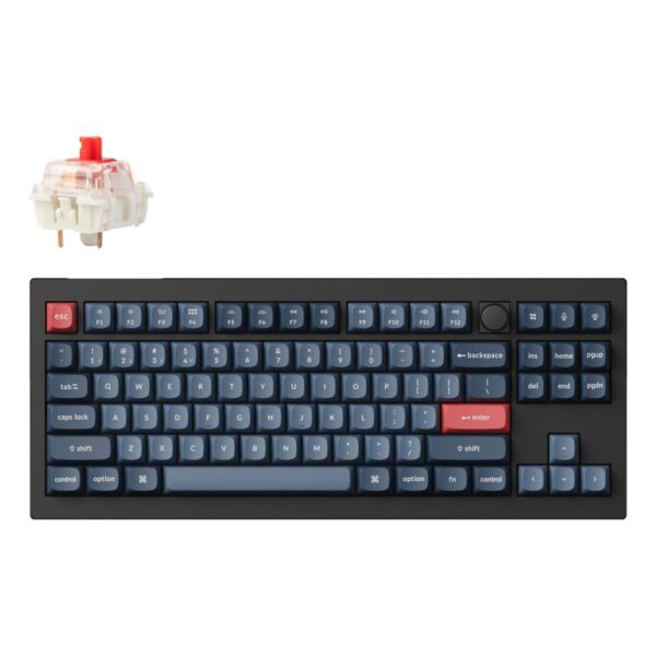 Keychron V3 Max Wireless QMK Mechanical Keyboard TKL Gateron Red Switches UK Layout Black/Grey