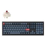 Keychron V6 Max Wireless RGB Mechanical Keyboard, Full-size, QWERTY, UK English, Gateron Jupiter Brown, Black/Grey