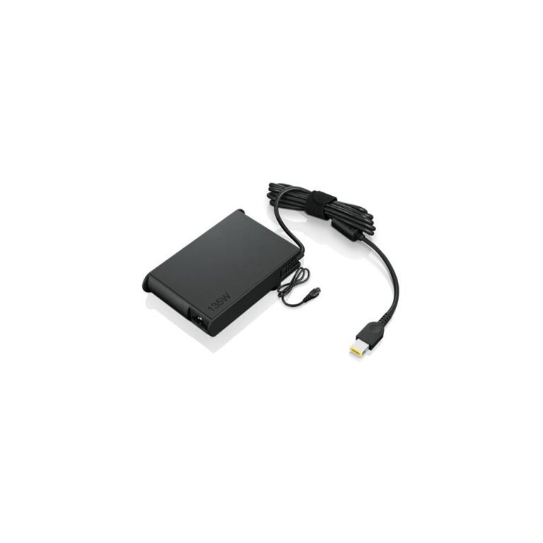 Lenovo 135W AC Adapter Slim Tip for Laptops - 100-240V, 2.5A Indoor Power Supply, Black