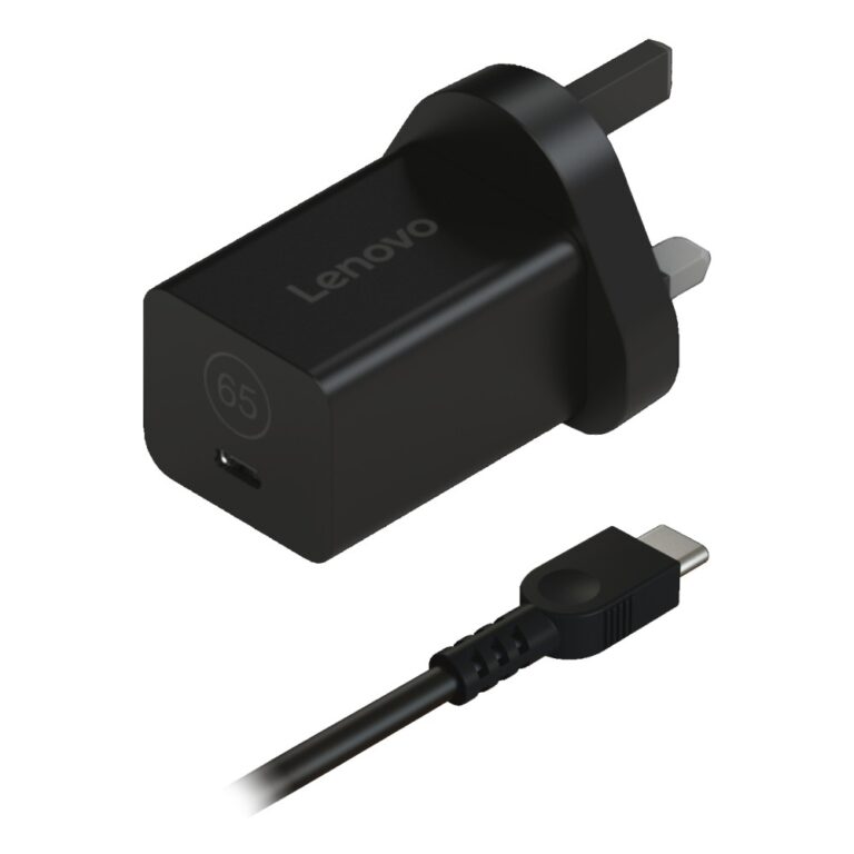 Lenovo GaN Nano 65W Indoor Universal USB-C Power Adapter 1.8m Cable Black