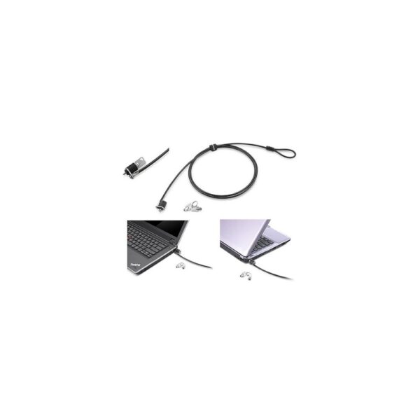 Lenovo Security Cable Lock 1.52m Key Lock for Laptop Monitor Dock PC Black Silver