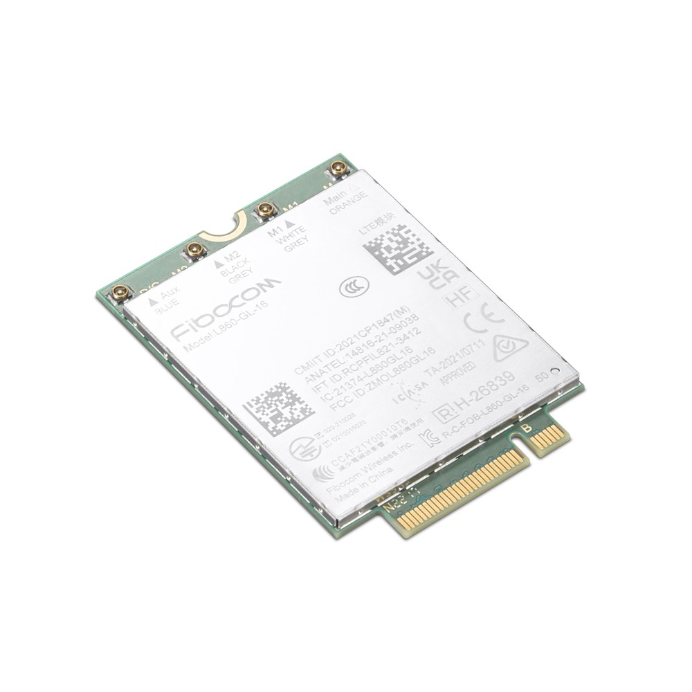 Lenovo ThinkPad Fibocom L860-GL-16 4G LTE CAT16 M.2 WWAN Module 1000 Mbit/s Internal Lenovo ThinkPad Fibocom L860-GL-16 4G LTE CAT16 M.2 WWAN Module 1000 Mbit/s Internal