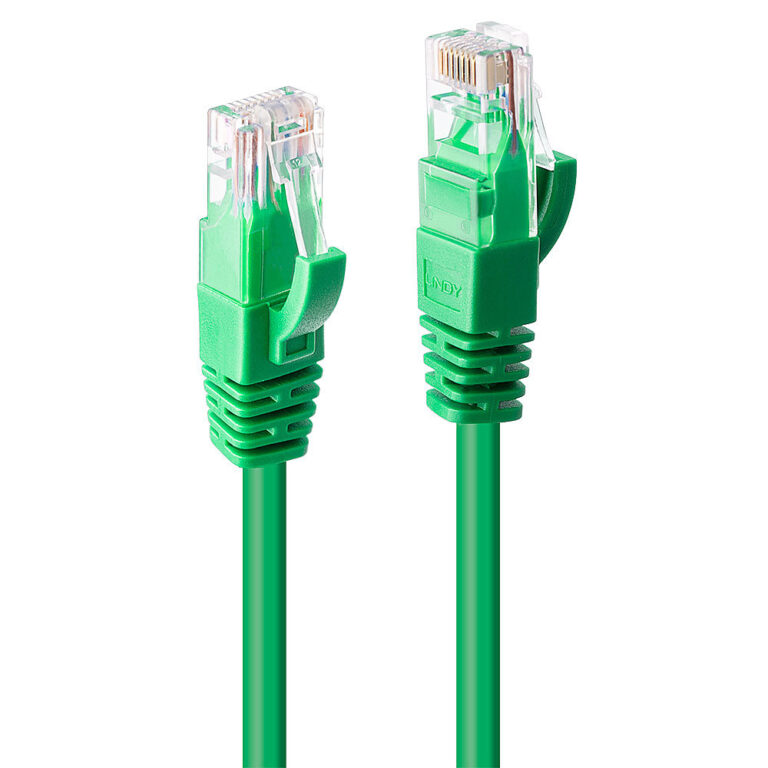 Lindy 0.3m Cat6 U/UTP Network Cable - RJ-45 to RJ-45, Green
