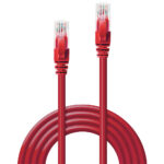 Lindy 0.5m Cat6 U/UTP Network Cable Red, RJ45 Male to RJ45 Male, 250MHz, Gold Plated Contacts