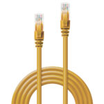 Lindy 15m Cat6 U/UTP Network Cable Yellow, Male RJ-45 to Male RJ-45, Gold Plated