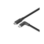 Lindy 1.5m USB 3.2 Gen 2 USB-C to USB-C 10Gbps Cable with 90° Right Angle Connector - Black