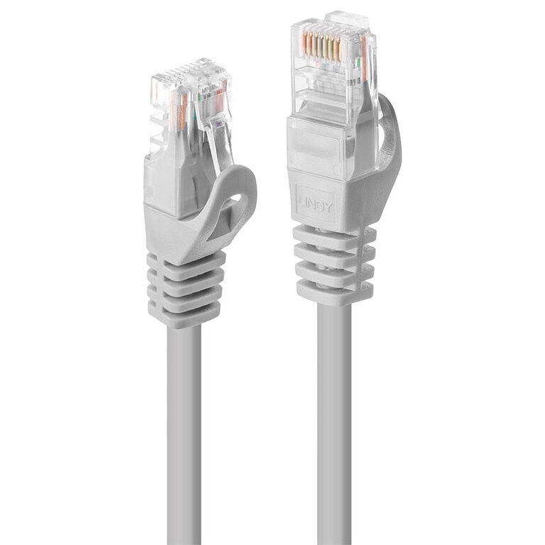 Lindy 1m Cat5e U/UTP Network Cable, RJ-45, 1000 Mbit/s, 100 MHz, Gold Plated, Grey