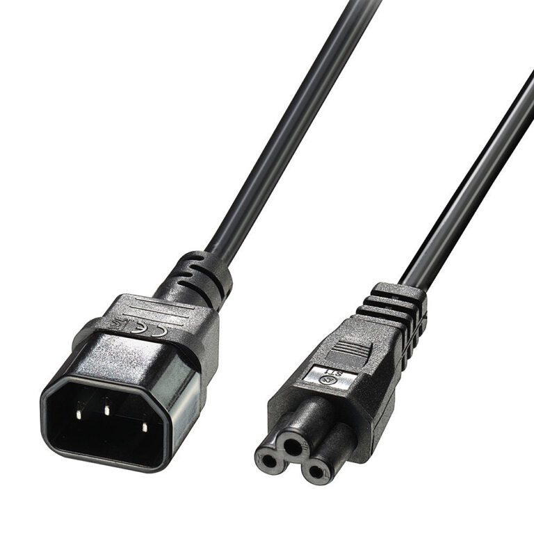 Lindy 1m IEC C5 to IEC C14 Mains Cable Black