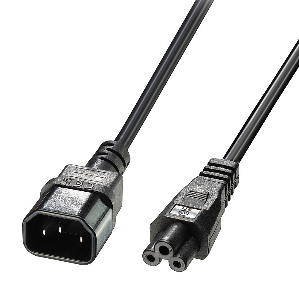 Lindy 1m IEC C5 to IEC C14 Mains Cable Black Lindy 1m IEC C5 to IEC C14 Mains Cable Black