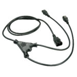Lindy 1m IEC Splitter Cable C14 Male to 2 x C13 Female Coupler, Black