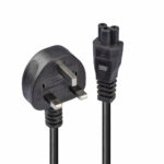 Lindy 1m UK 3 Pin to C5 Mains Cable Black