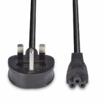 Lindy 1m UK 3 Pin to C5 Mains Cable Black