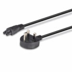 Lindy 1m UK 3 Pin to C5 Mains Cable Black