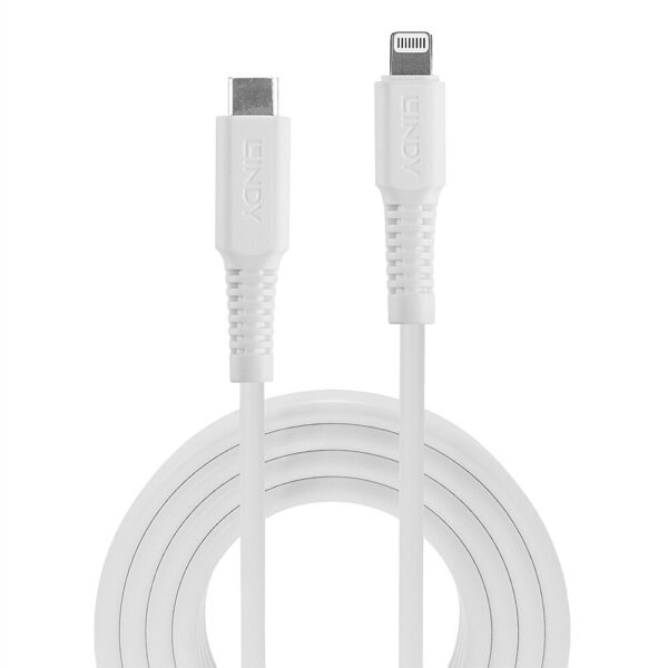 Lindy 1m USB 2.0 Type C to Lightning Cable White MFi Certified 480 Mbit/s
