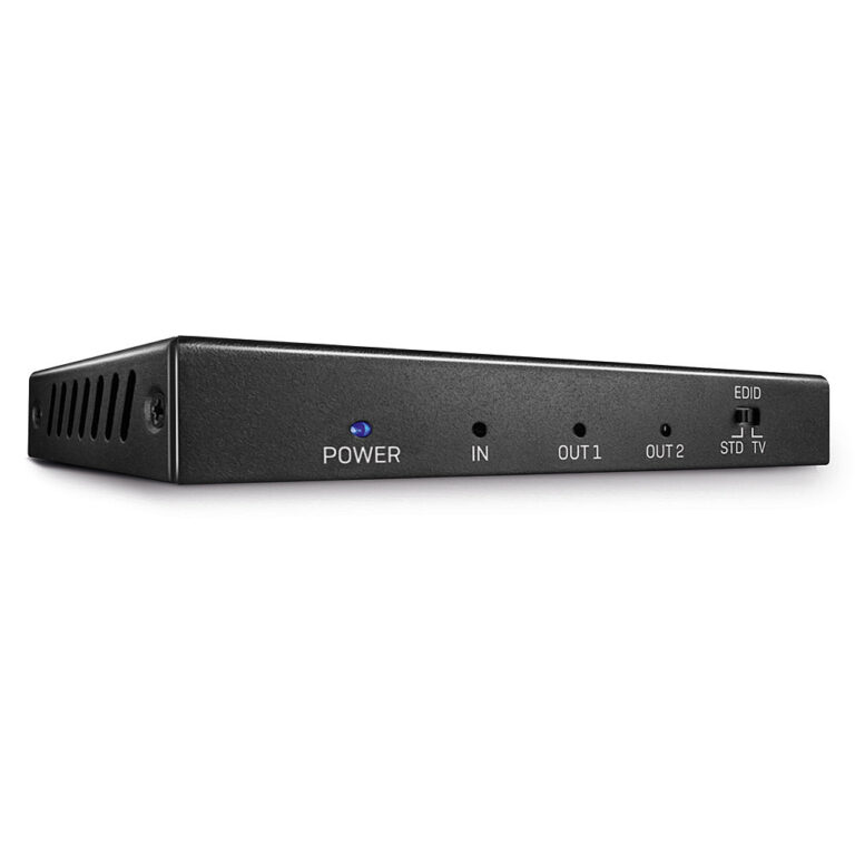 Lindy 2 Port HDMI 2.0 18G Splitter, 4K 60Hz 4:4:4, HDCP 2.2, Metal Housing, Black