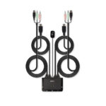 Lindy 2 Port HDMI USB 2.0 Audio KVM Switch 0.9m Cable 1920x1080 Black