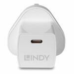 Lindy 20W USB-C GaN Power Delivery 3.0 Charger, Universal, UK Plug, White
