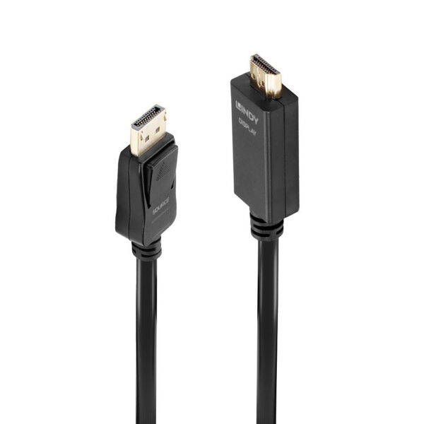 Lindy 2m DisplayPort to HDMI Cable - 4K UHD 3840x2160@30Hz, Black