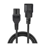 Lindy 2m IEC C14 Male to C15 Female Hot Condition Power Cable, Black