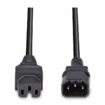 Lindy 2m IEC C14 Male to C15 Female Hot Condition Power Cable, Black