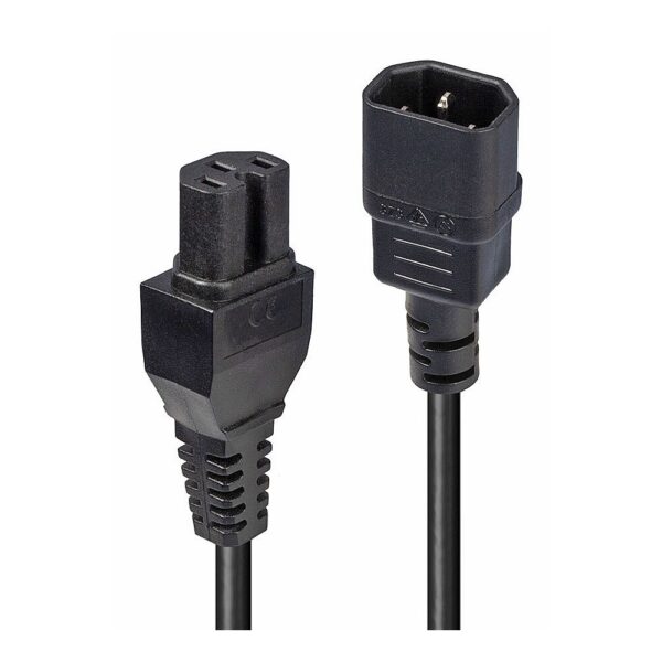 Lindy 2m IEC C14 Male to C15 Female Hot Condition Power Cable, Black