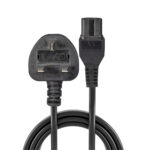 Lindy 2m UK 3 Pin Angled G Plug to C15 Hot Condition Power Cable, Black