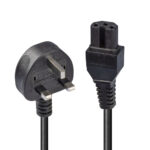 Lindy 2m UK 3 Pin Angled G Plug to C15 Hot Condition Power Cable, Black