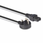 Lindy 2m UK 3 Pin Angled G Plug to C15 Hot Condition Power Cable, Black