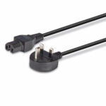 Lindy 2m UK 3 Pin Angled G Plug to C15 Hot Condition Power Cable, Black