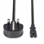 Lindy 2m UK 3 Pin Plug (Angled) to IEC C7 Power Cable, Black