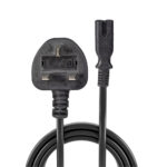 Lindy 2m UK 3 Pin Plug (Angled) to IEC C7 Power Cable, Black