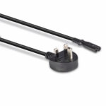 Lindy 2m UK 3 Pin Plug (Angled) to IEC C7 Power Cable, Black