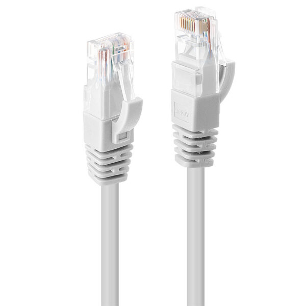 Lindy 3m Cat.6 U/UTP Network Cable White RJ45 Gold Plated Contacts 10/100/1000Base-T(X)