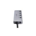 Lindy 4 Port USB 3.2 Gen 1 Type-C Hub with On/Off Switches, 5Gbps, 0.3m Cable, Grey