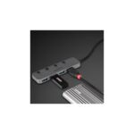 Lindy 4 Port USB 3.2 Gen 1 Type-C Hub with On/Off Switches, 5Gbps, 0.3m Cable, Grey