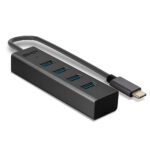 Lindy 4 Port USB 3.2 Type-C Hub, 0.3m Cable, 5Gbps, Grey