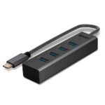 Lindy 4 Port USB 3.2 Type-C Hub, 0.3m Cable, 5Gbps, Grey