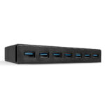 Lindy 7 Port USB 3.2 Gen 1 Hub - USB Type-A, 5Gbps, BC 1.2 Charging, Black